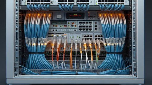 La foto ritrae una serie di cavi ethernet